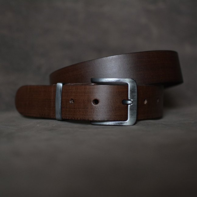 Kožený opasek - Klasik tmavě hnědý