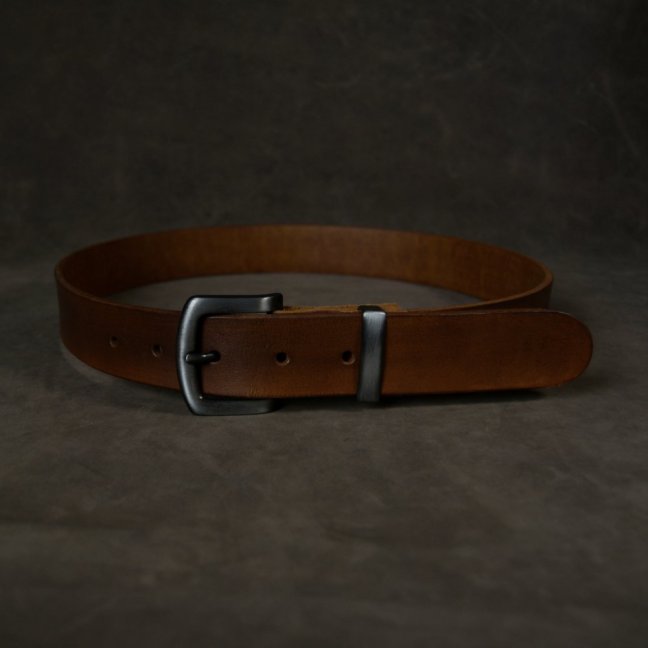 Kožený opasek - Klasik hnědý do cihlova