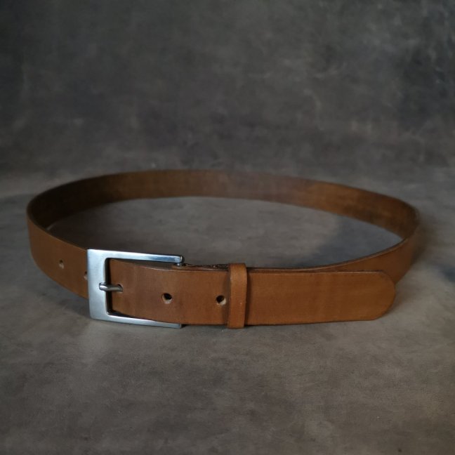 Opasek středně hnědý s nerez přezkou