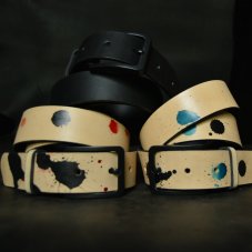 Kožený opasek - Fleck krémový