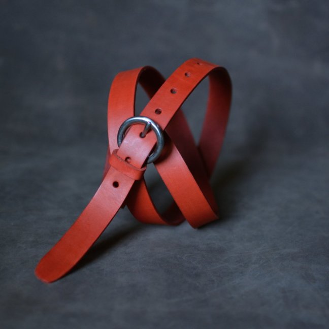 Kožený opasek - Klasik červený