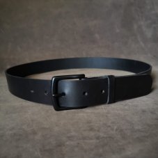 Kožený opasek - Klasik černý s přezkou z masivní mosazi