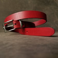 Kožený opasek - Klasik malinový