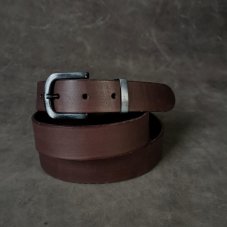 Kožený opasek - Klasik  tmavě hnědý DLOUHÝ