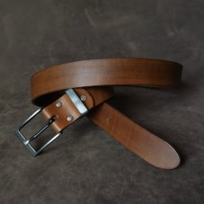 Kožený opasek - Klasik světle hnědý