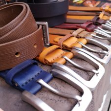 Kožený opasek - Luxusní s nerezovou přezkou