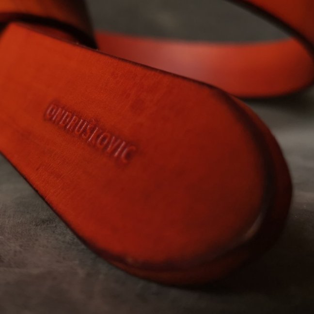 Kožený opasek - Klasik oranžový