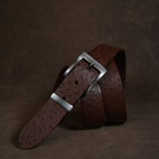 Kožený opasek - Relief hnědý