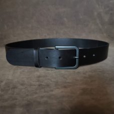 Kožený opasek - Klasik černý s černou přezkou